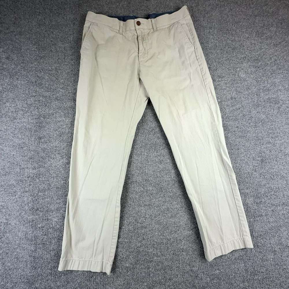 Tommy Hilfiger Pants Mens 36x31 Beige Tailored Chino Cotton Slim Fit Casual